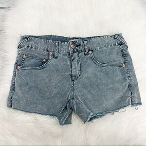 Free People Striped Jean Shorts